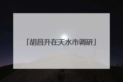 胡昌升在天水市调研