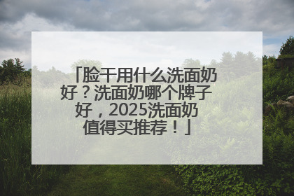 脸干用什么洗面奶好？洗面奶哪个牌子好，2025洗面奶值得买推荐！