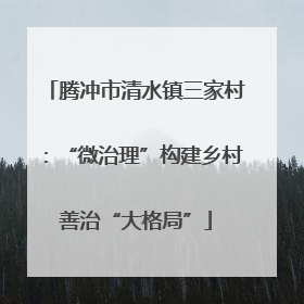 腾冲市清水镇三家村：“微治理”构建乡村善治“大格局”