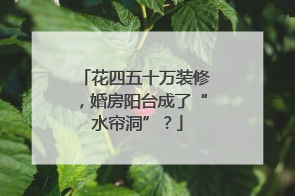 花四五十万装修，婚房阳台成了“水帘洞”？