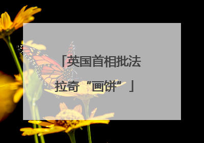 英国首相批法拉奇“画饼”