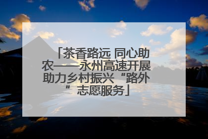 茶香路远 同心助农——永州高速开展助力乡村振兴“路外”志愿服务