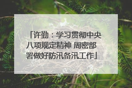 许勤：学习贯彻中央八项规定精神 周密部署做好防汛备汛工作