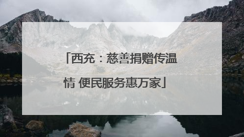 西充：慈善捐赠传温情 便民服务惠万家