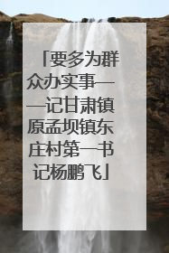 要多为群众办实事——记甘肃镇原孟坝镇东庄村第一书记杨鹏飞