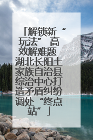 解锁新“玩法” 高效解难题 湖北长阳土家族自治县综治中心打造矛盾纠纷调处“终点站”