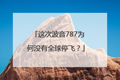 这次波音787为何没有全球停飞？