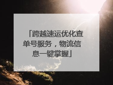 跨越速运优化查单号服务，物流信息一键掌握