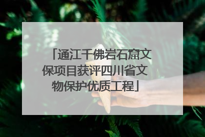 通江千佛岩石窟文保项目获评四川省文物保护优质工程