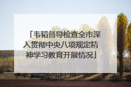 韦韬督导检查全市深入贯彻中央八项规定精神学习教育开展情况