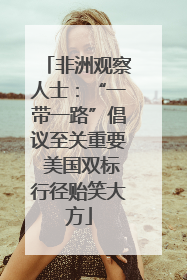 非洲观察人士：“一带一路”倡议至关重要 美国双标行径贻笑大方