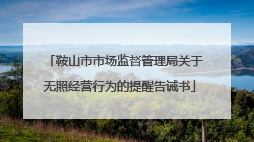 鞍山市市场监督管理局关于无照经营行为的提醒告诫书