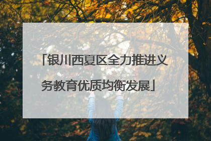 银川西夏区全力推进义务教育优质均衡发展