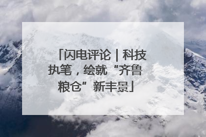 闪电评论｜科技执笔，绘就“齐鲁粮仓”新丰景