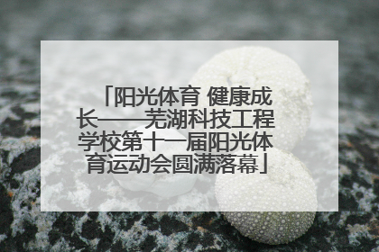 阳光体育 健康成长——芜湖科技工程学校第十一届阳光体育运动会圆满落幕