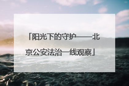 阳光下的守护——北京公安法治一线观察