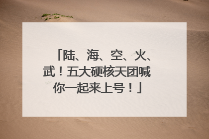 陆、海、空、火、武！五大硬核天团喊你一起来上号！