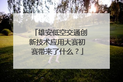 雄安低空交通创新技术应用大赛初赛带来了什么？