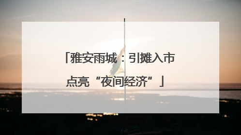 雅安雨城：引摊入市 点亮“夜间经济”