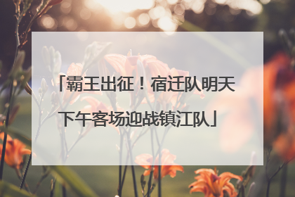 霸王出征！宿迁队明天下午客场迎战镇江队