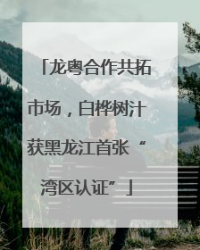 龙粤合作共拓市场，白桦树汁获黑龙江首张“湾区认证”