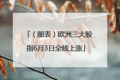 （图表）欧洲三大股指6月3日全线上涨