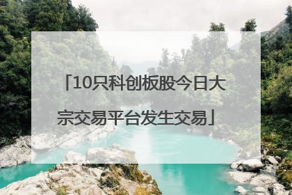 10只科创板股今日大宗交易平台发生交易