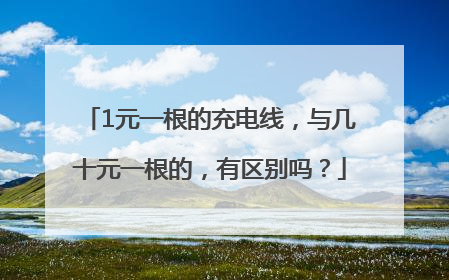 1元一根的充电线，与几十元一根的，有区别吗？