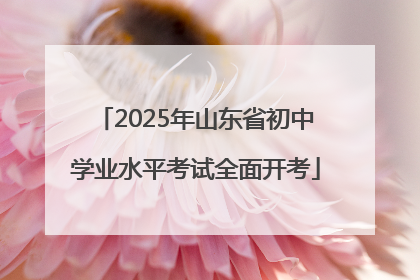 2025年山东省初中学业水平考试全面开考