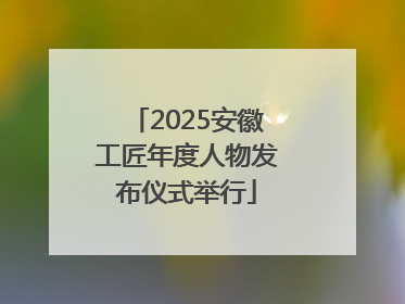 2025安徽工匠年度人物发布仪式举行