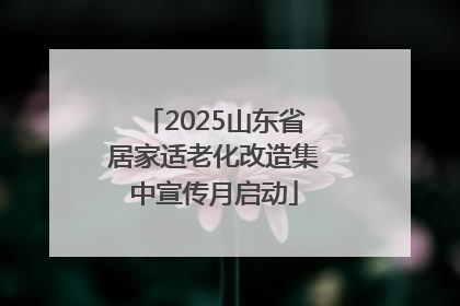 2025山东省居家适老化改造集中宣传月启动