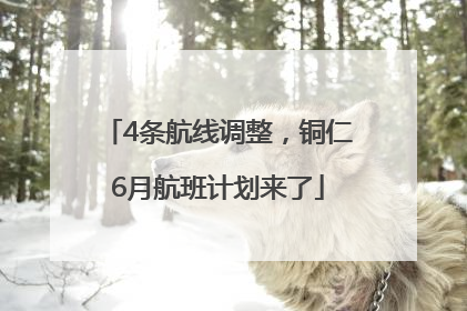 4条航线调整，铜仁6月航班计划来了