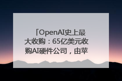 OpenAI史上最大收购：65亿美元收购AI硬件公司，由苹果前设计总监创办
